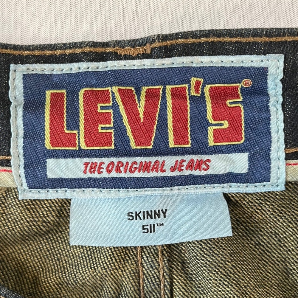 Levis 511 Skinny Jeans Mens 33x32 Dark Wash Indigo Denim Stretch 04511-4406